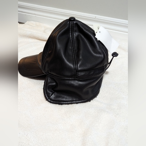 3/$30. George Faux Leather Baseball Cap. fleece lining and ear and neck flap .. - Picture 6 of 7